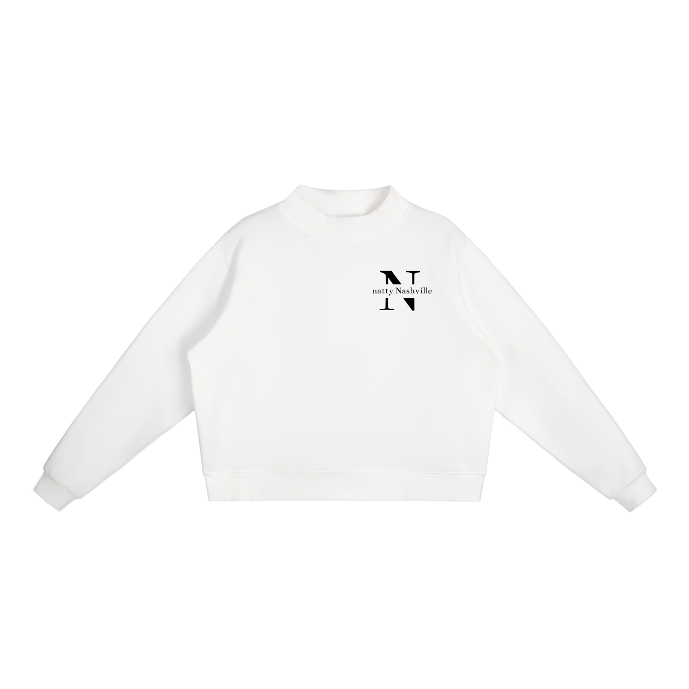Essential Fleece Mock-Neck Crew Sweatshirt