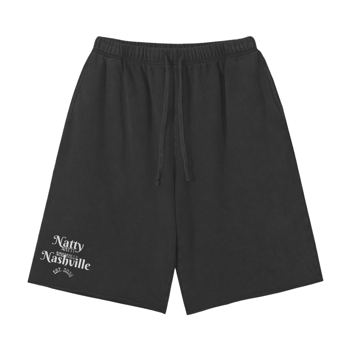 Snow Washed Raw Hem Shorts