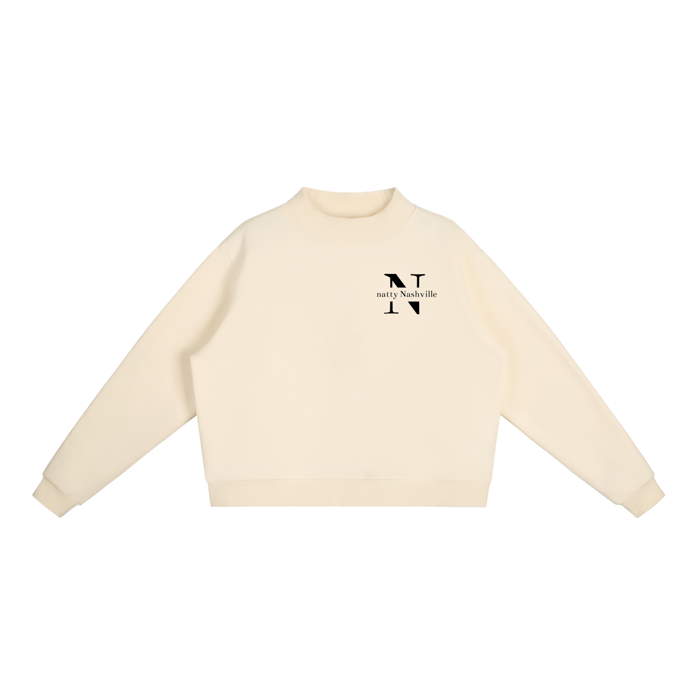 Essential Fleece Mock-Neck Crew Sweatshirt