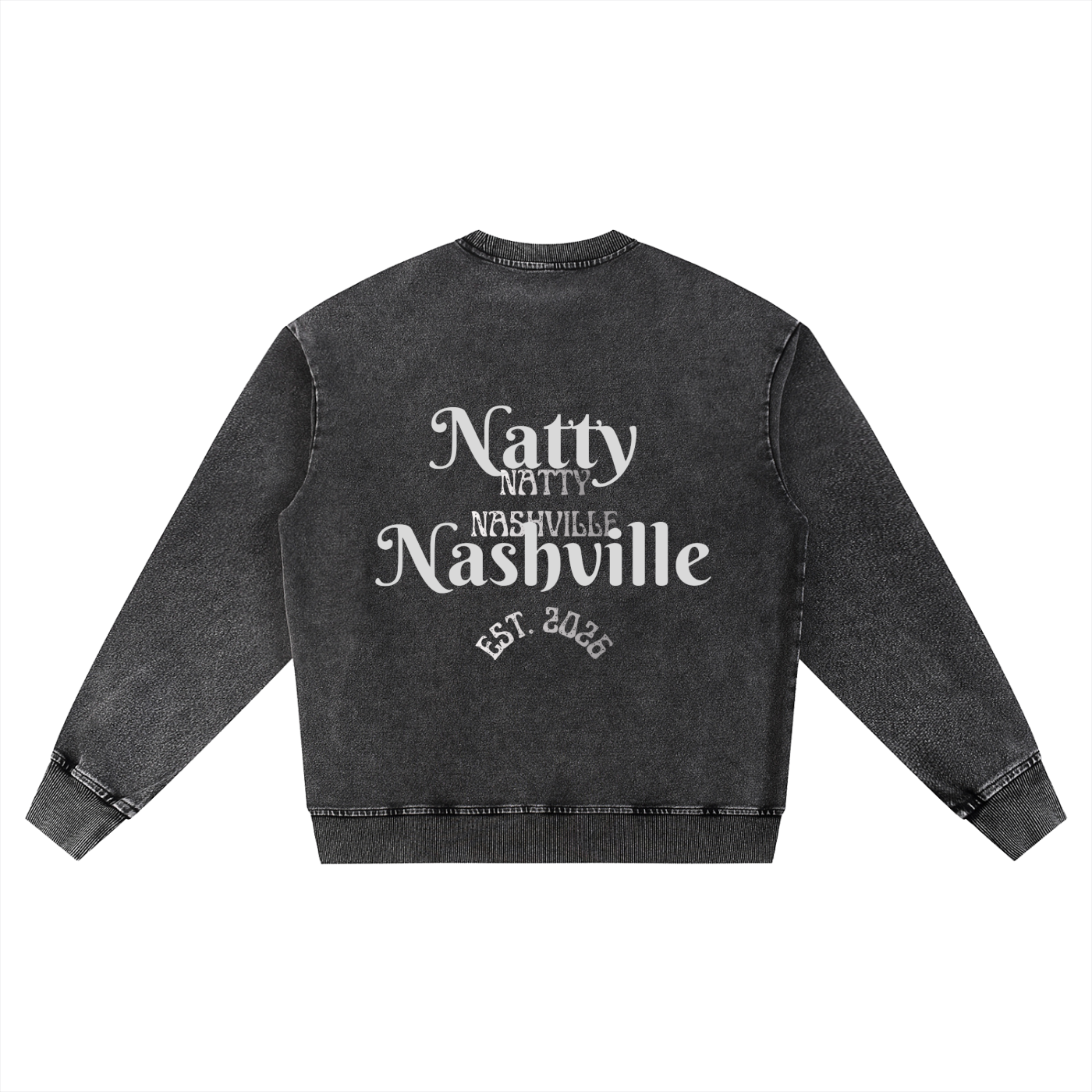 Snow Wash Oversized Crewneck Sweatshirt