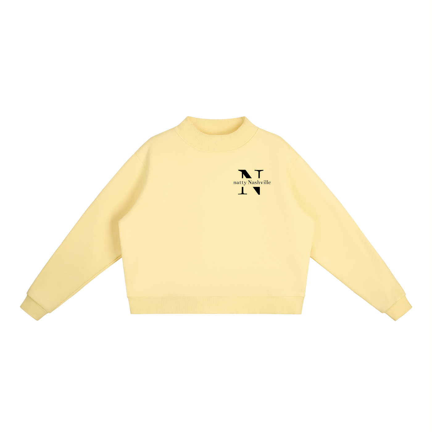 Essential Fleece Mock-Neck Crew Sweatshirt